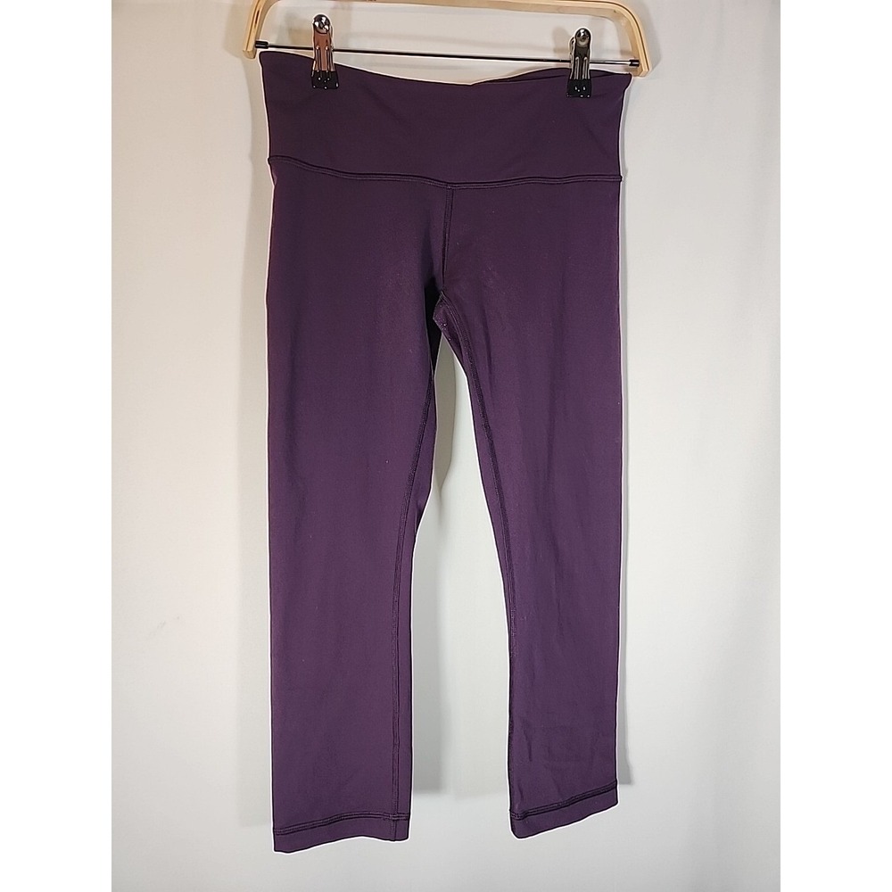 Lululemon Wunder Under Crop III Leggings Black Cherry Athleisure Womens 6